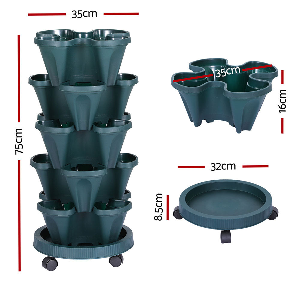 Five-Tier Strawberry Planter — Green