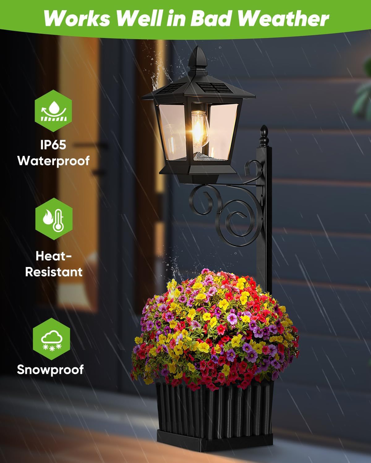 Solar Planter Light — Lamp Post or Wall