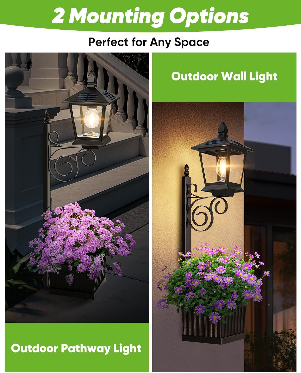 Solar Planter Light — Lamp Post or Wall