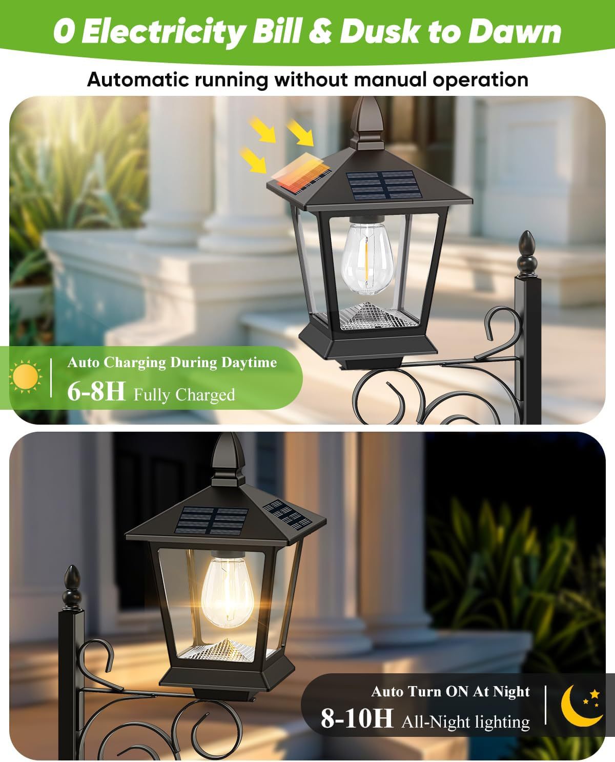 Solar Planter Light — Lamp Post or Wall