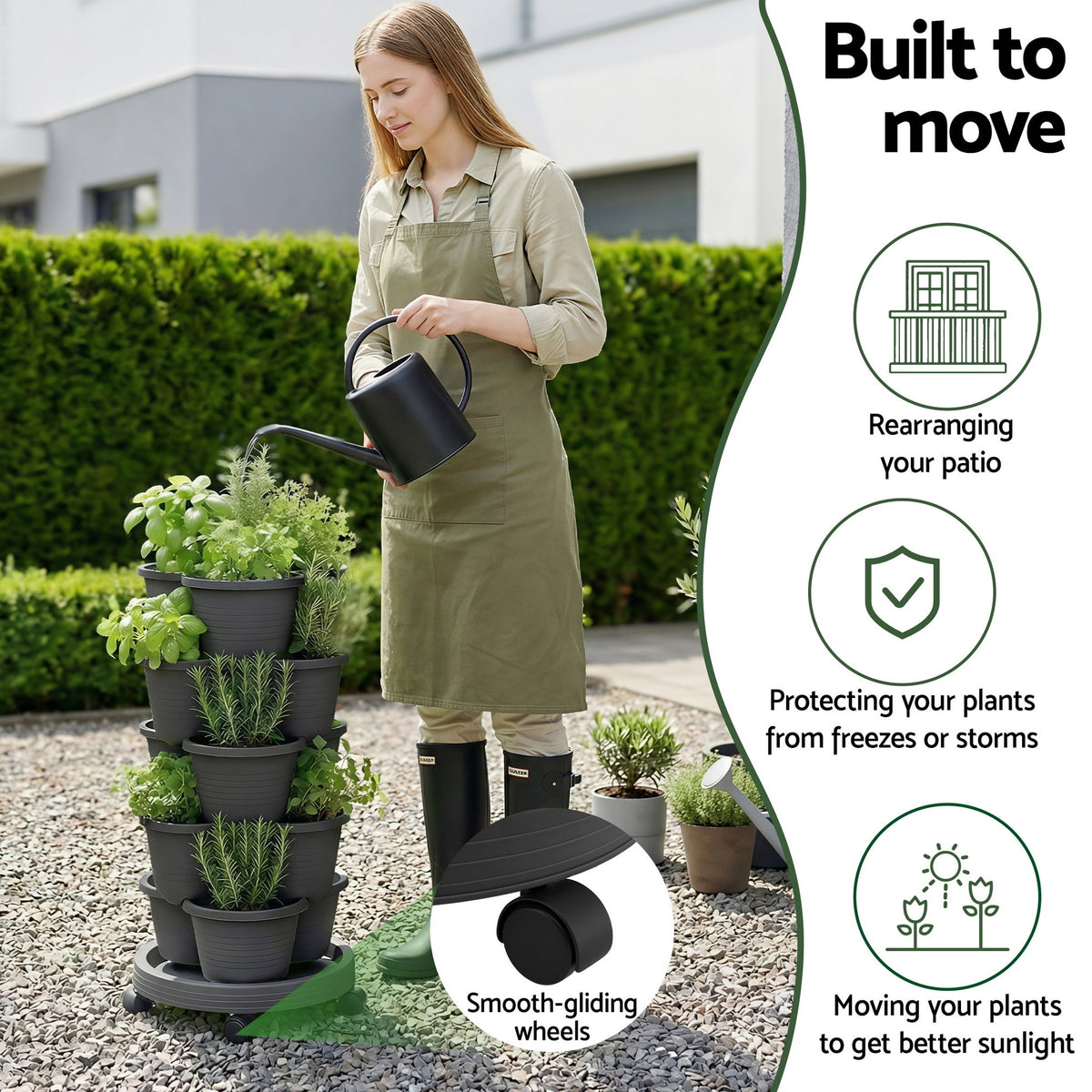 Five-Tier Vertical Garden — Dark Grey