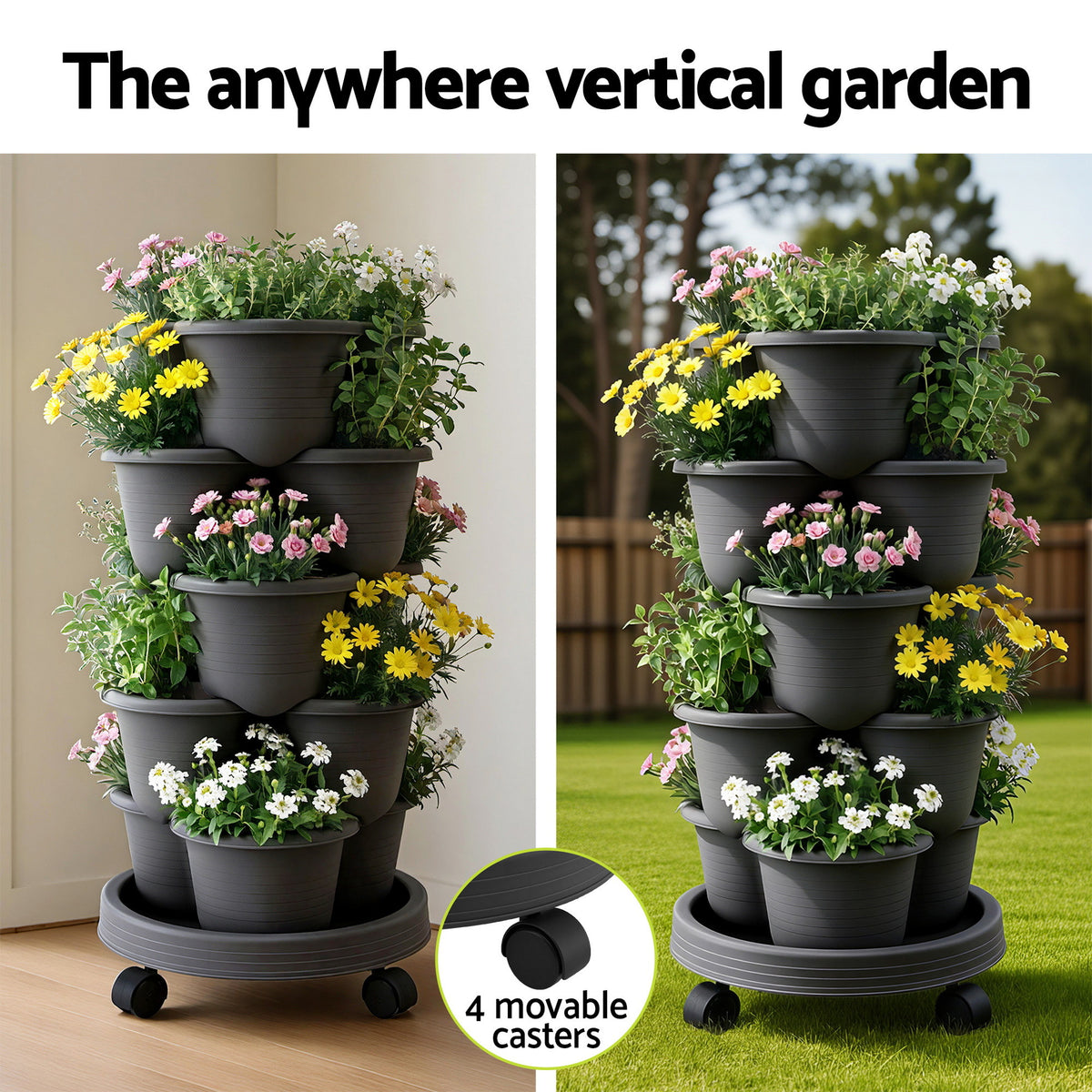 Five-Tier Vertical Garden — Dark Grey