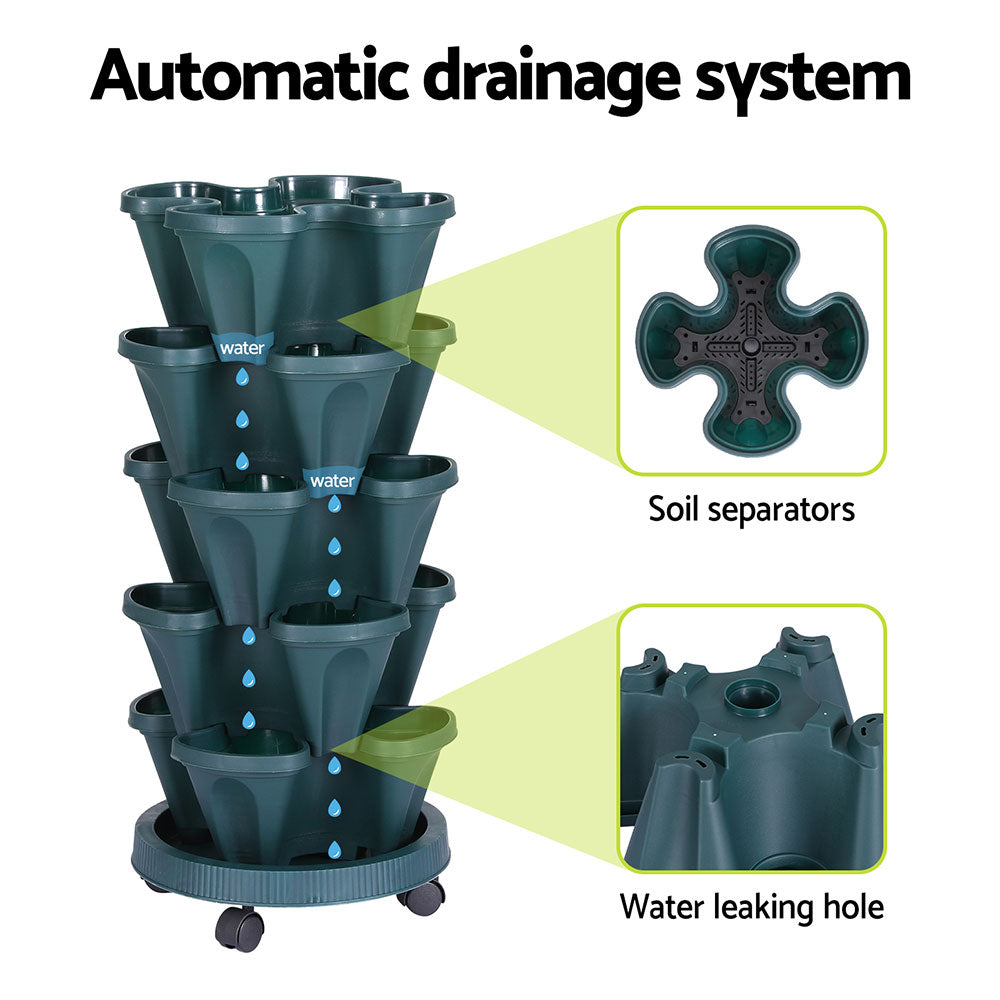 Five-Tier Strawberry Planter — Green
