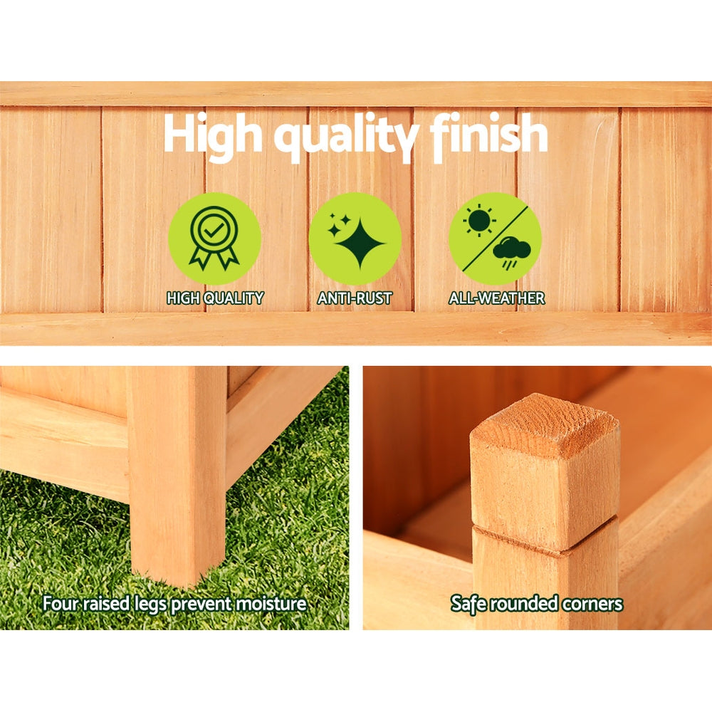 Greenfingers Raised Wooden Planter Box — 60cm Garden Bed — supplier-licensed
