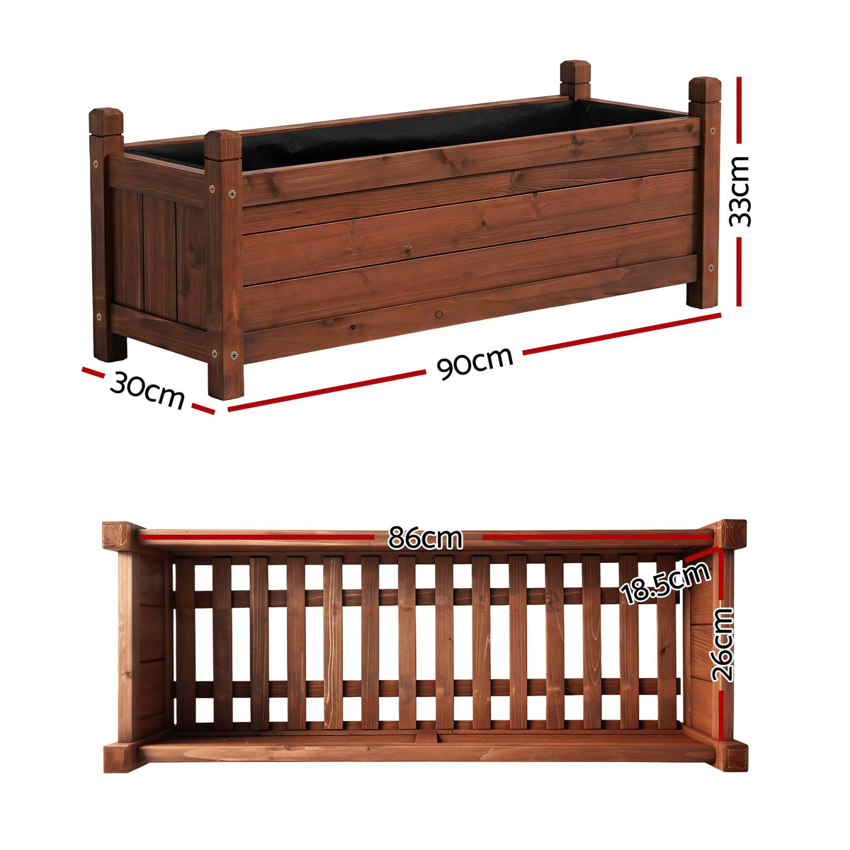 Raised Herb & Salad Planter — 90cm, on legs