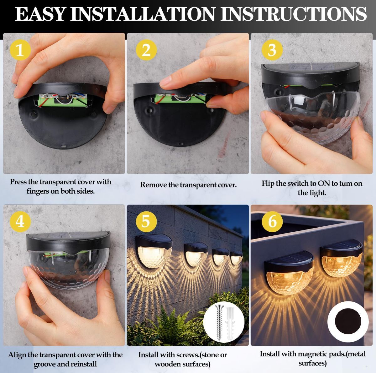 Raised Bed Solar Light — Black
