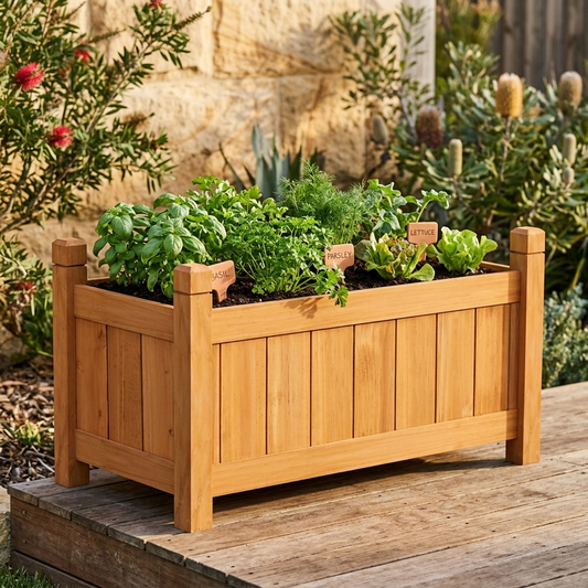 Greenfingers Raised Wooden Planter Box — 60cm Garden Bed — generated